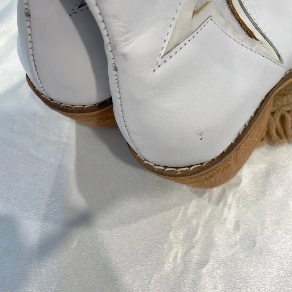 Almeida by Los Ame White Star Short Western Heeled Boots Size 8 - Image 8