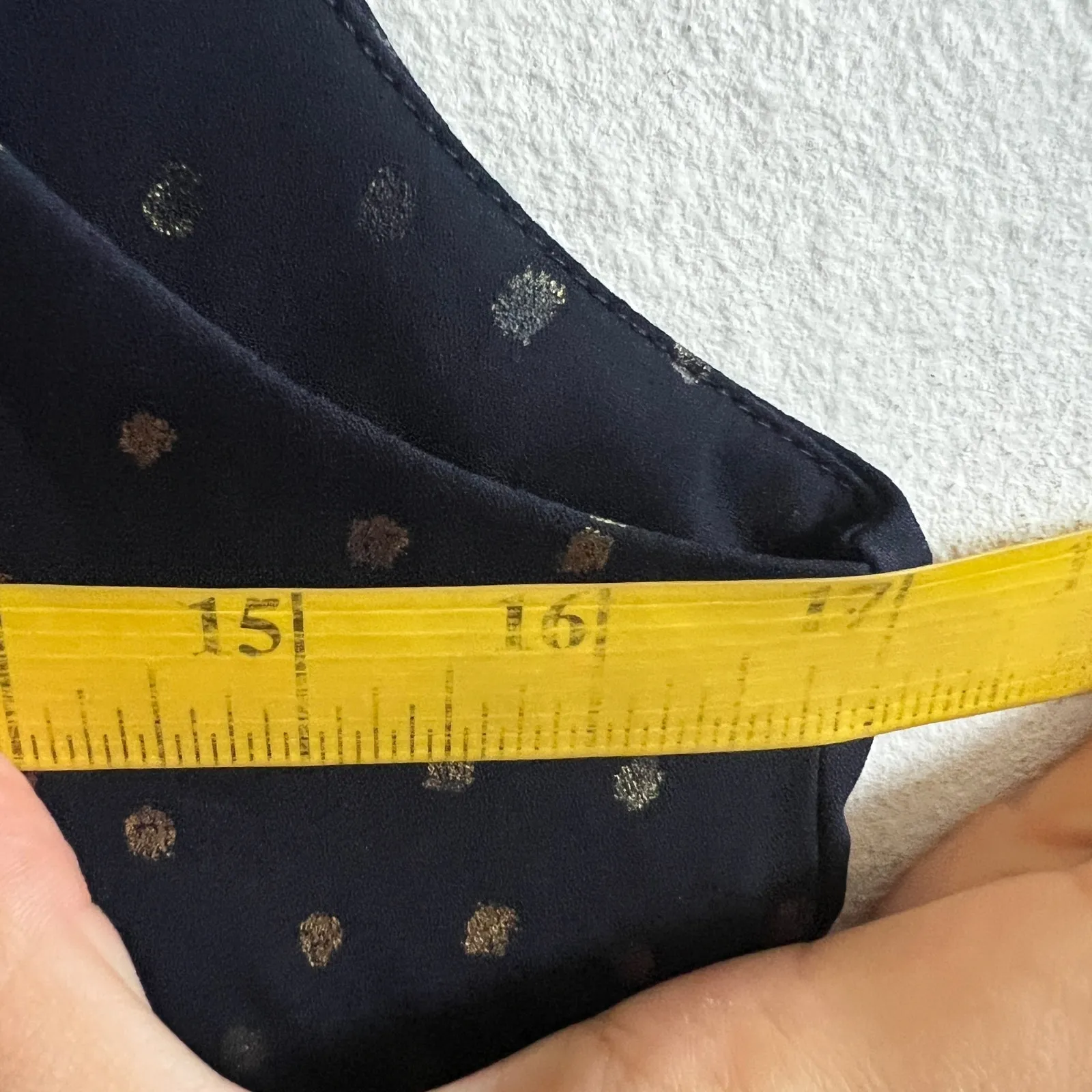 Zara‎ Navy Gold Polka Dot Ruffle Tank Top Y2K Coquette Glam Academia XS - Image 7