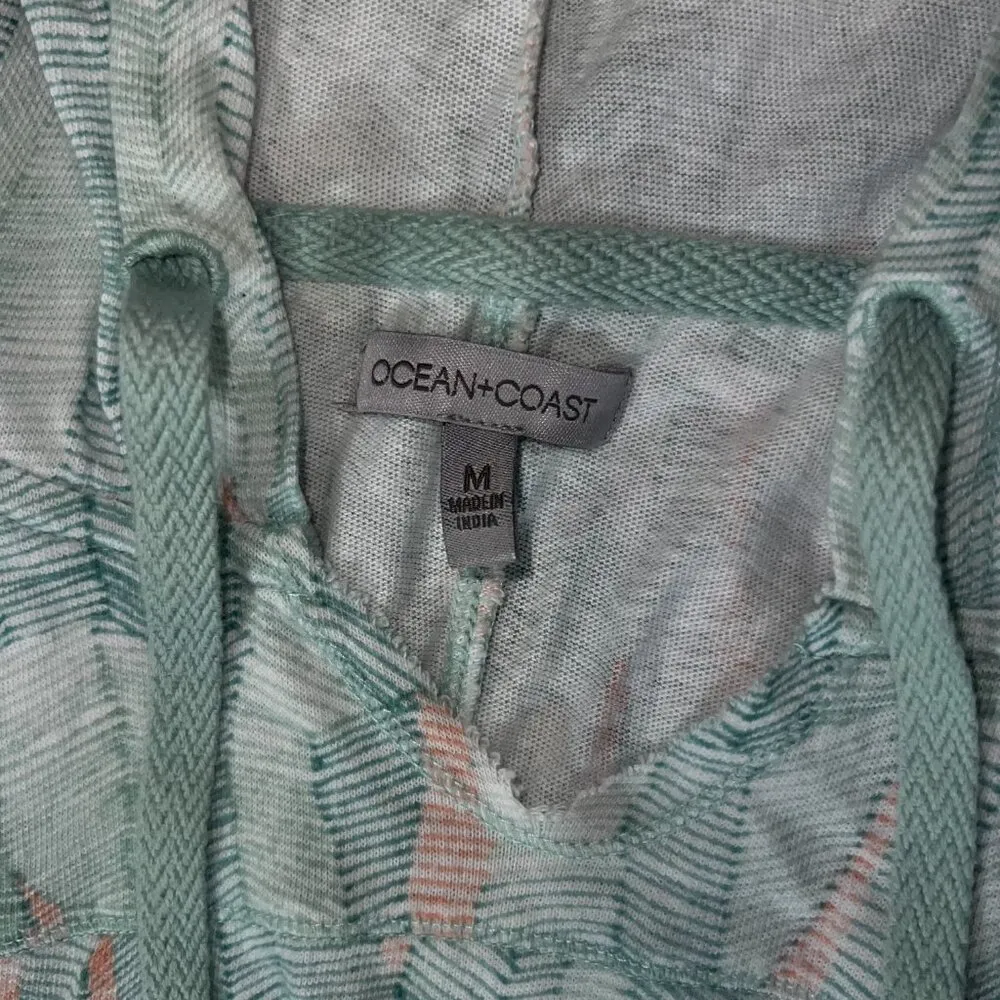 Ocean + Coast Longsleeve Pullover Lightweight Hoodie with Thumbholes Green Size M - Image 6