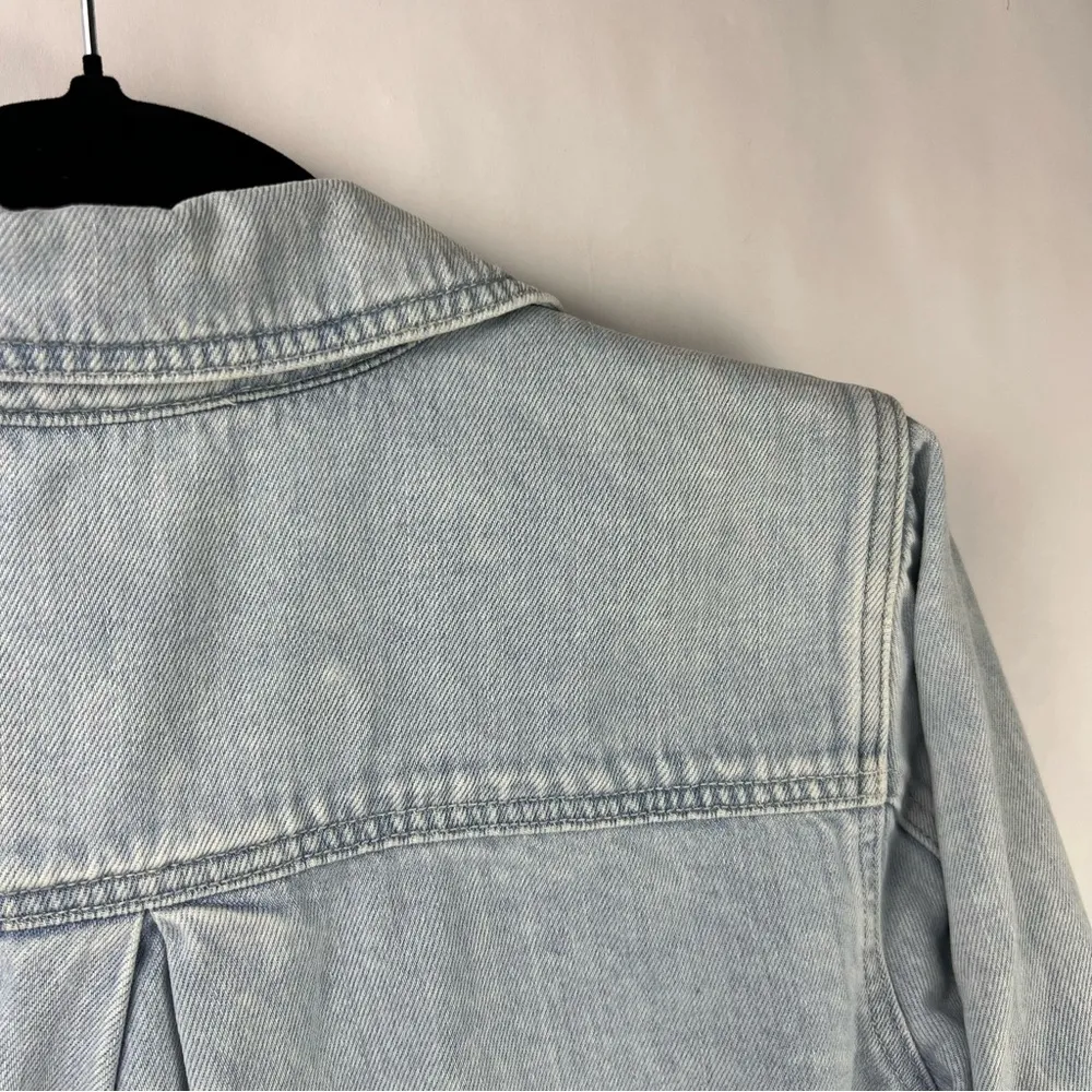 Bella Dahl Cropped Light Wash Denim Jacket Cotton Tencel Utility Western - Image 10