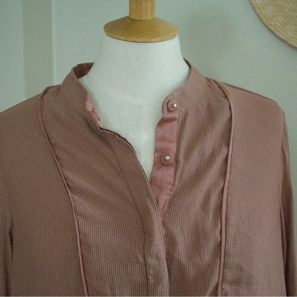 Free People Pebble Crepe Bird Stripe Pullover - size small - Image 3