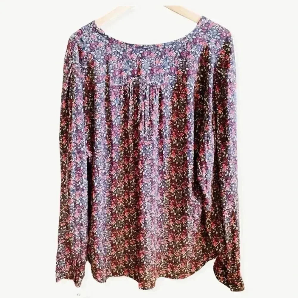 Treasure and Bond Womens Boho  Bohemian Gypsf Festival Floral Top SZ XL - Image 2