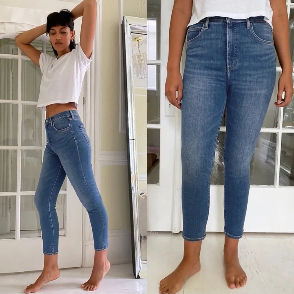 Denim Forum The Lola High Rise Skinny Crop Denim Blue Size 26 - Image 3