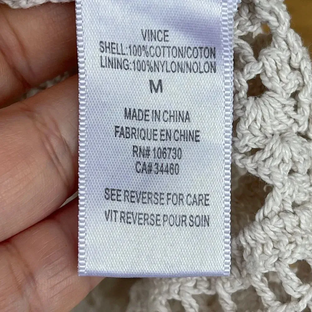 Vince Creme Crochet Lace Boho Sun Dress M - Image 7