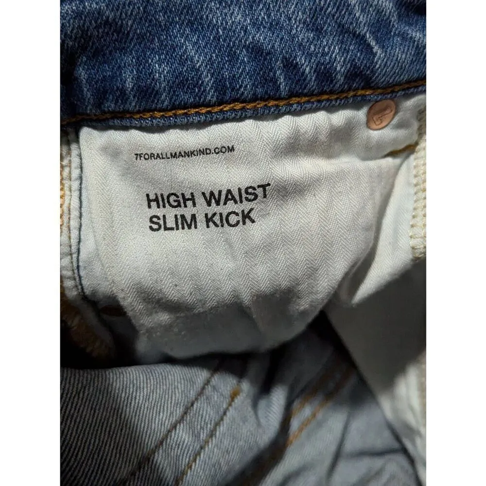 7 for all mankind high-waist slim kick jeans size 24 - Image 9