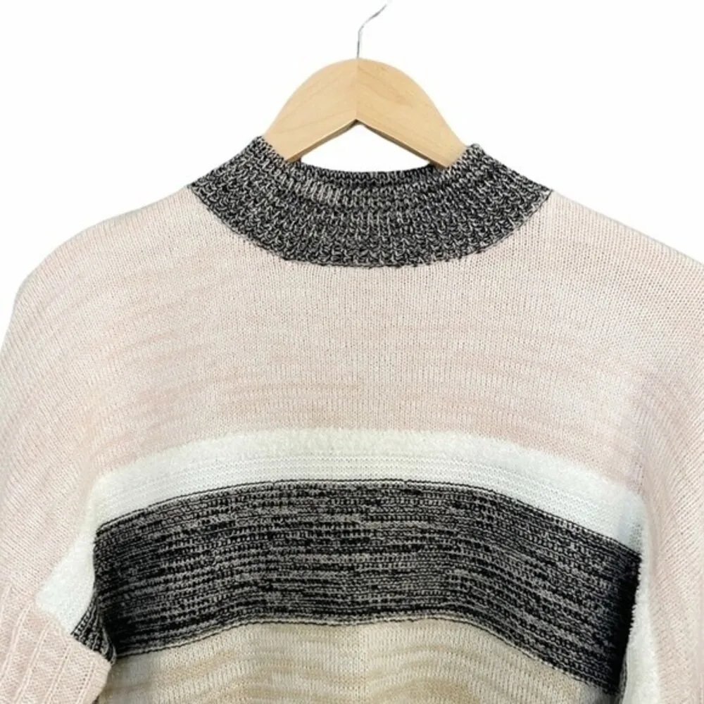 Takara Sweater Preppy Striped Statement Sleeve Pullover Pink Women's Size Medium - Image 5