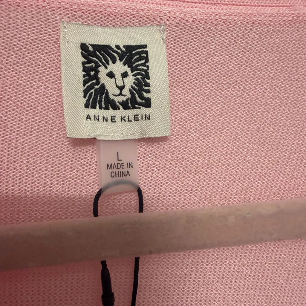 Anne Klein Women’s Open Front Cardigan Peony Pink size large NEW - Image 6