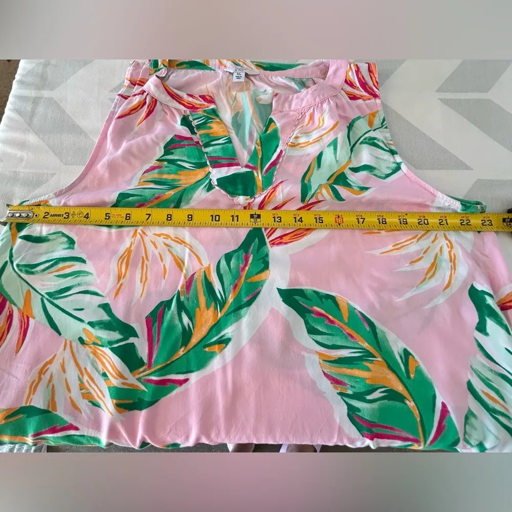 Crown & Ivy Multicolor Leaf Print Top - Image 5