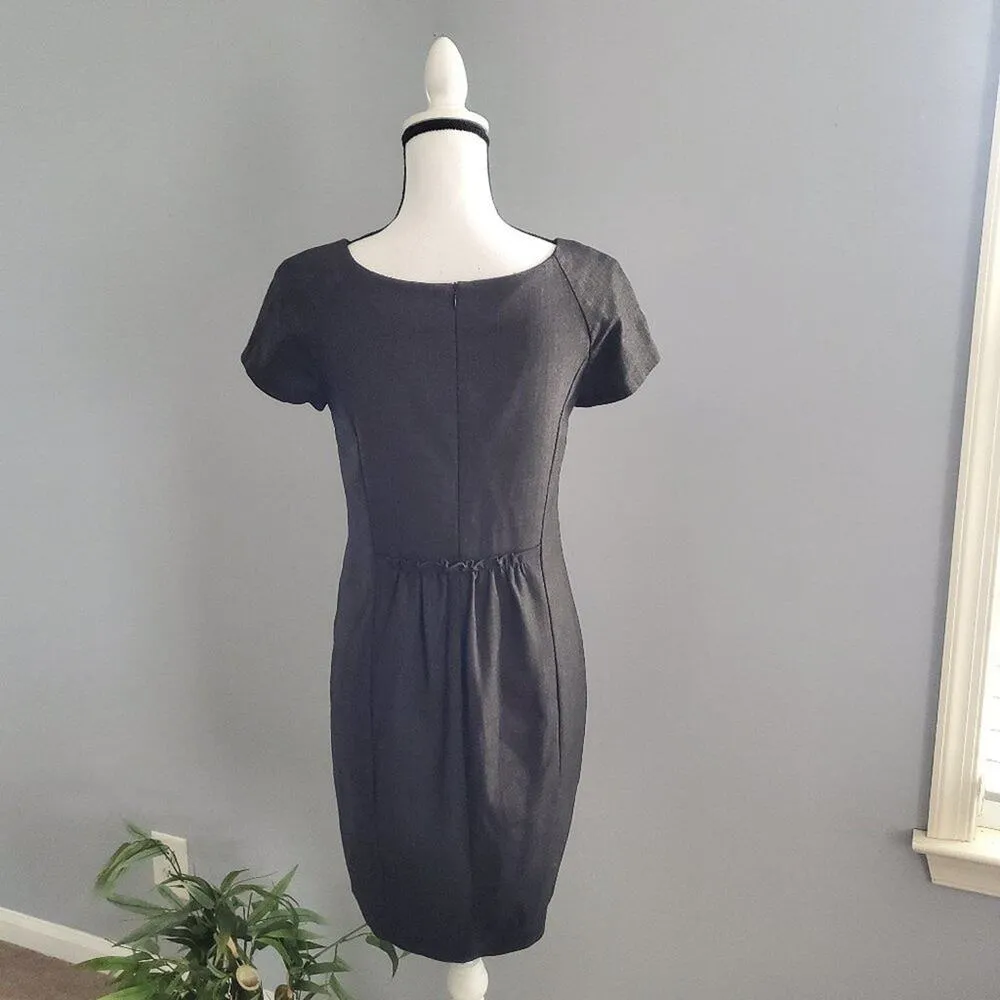 Zara Basic Gray Short Sleeve Sheath Dress - Image 2