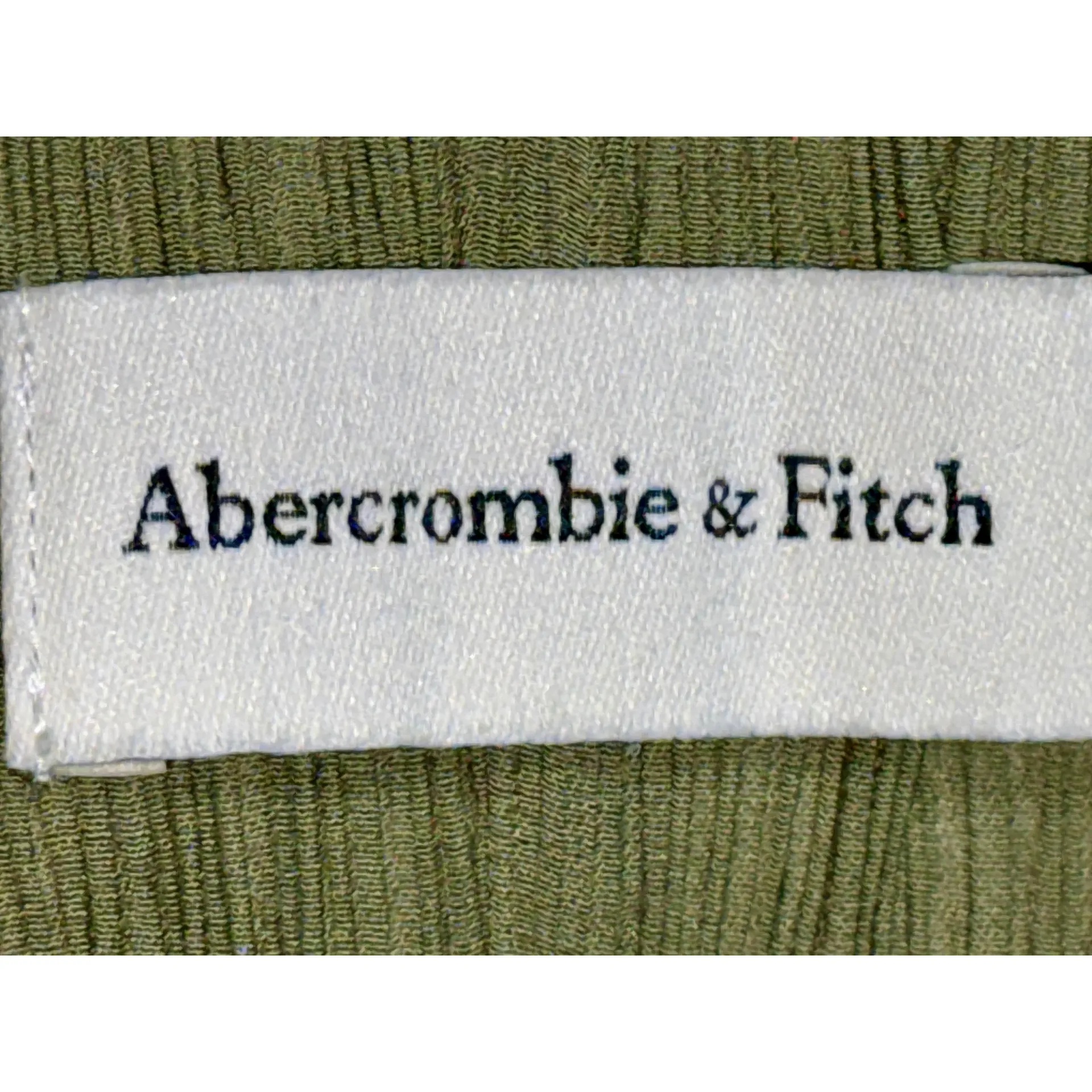 NEW Abercrombie & Fitch Olive Green Crinkle Elastic Lounge Wide Leg Pants Size S - Image 3