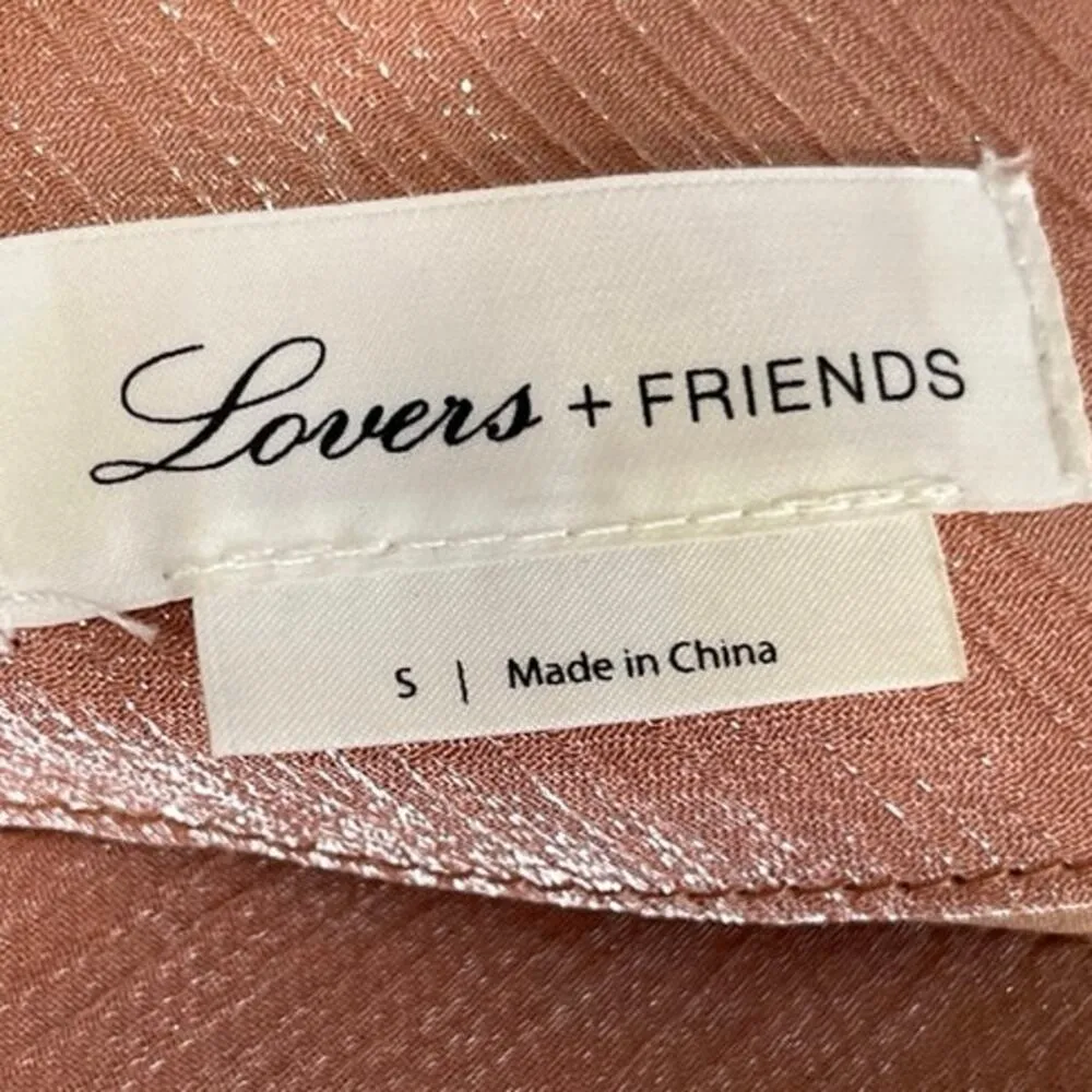 REVOLVE x Lovers + Friends Kendall Rose Metallic One Shoulder Tie Blouse Top S - Image 5