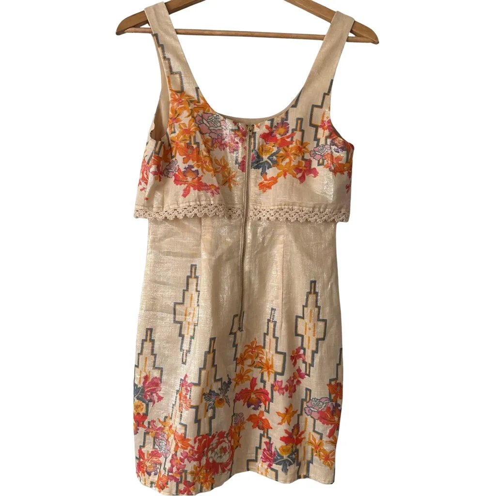 Free People The Big Bang Metallic Sheen Tea Combo Mini Dress - Mint Condition - Image 5