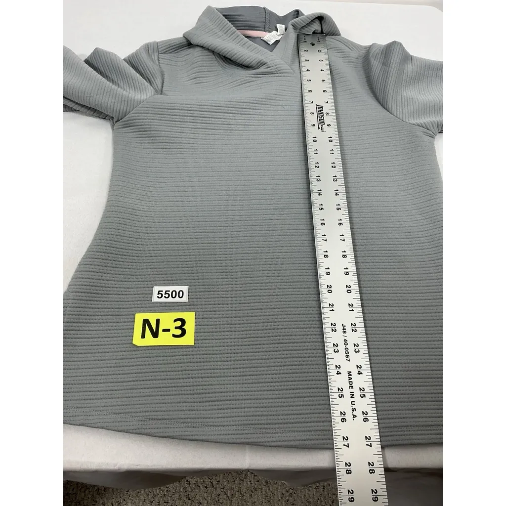 Womans RBX Long Sleeve Pullover Hoodie Large Gray Textured Side Slits - Image 5