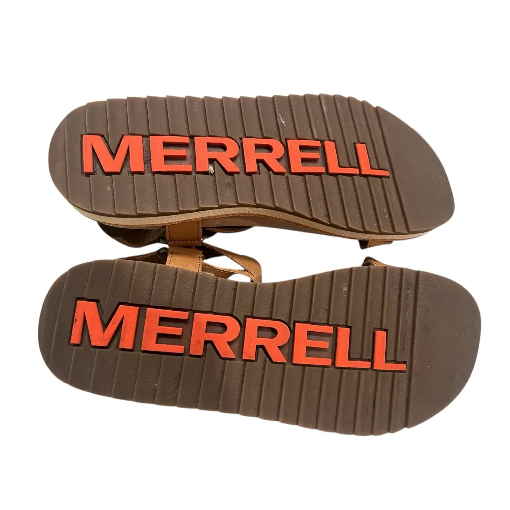 Merrell Juno Strap Tobacco Leather Size 8 Beaded Accent Brown Shoes Sandals - Image 2