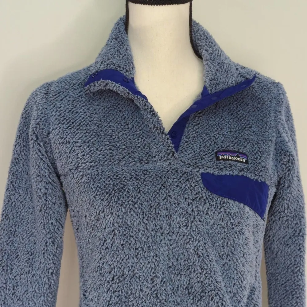 Patagonia‎ Womens Shaggy Fleece Pullover Jacket Sweater Blue S - Image 2