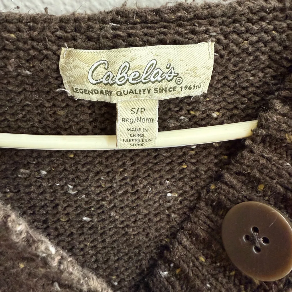 Cabela's Brown Buttoned Women's Sweater - Image 3