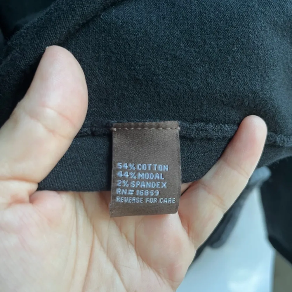 J. McLaughlin Sz L Black Gray Cardigan Sweater Open Cascade Soft Knit - Image 7