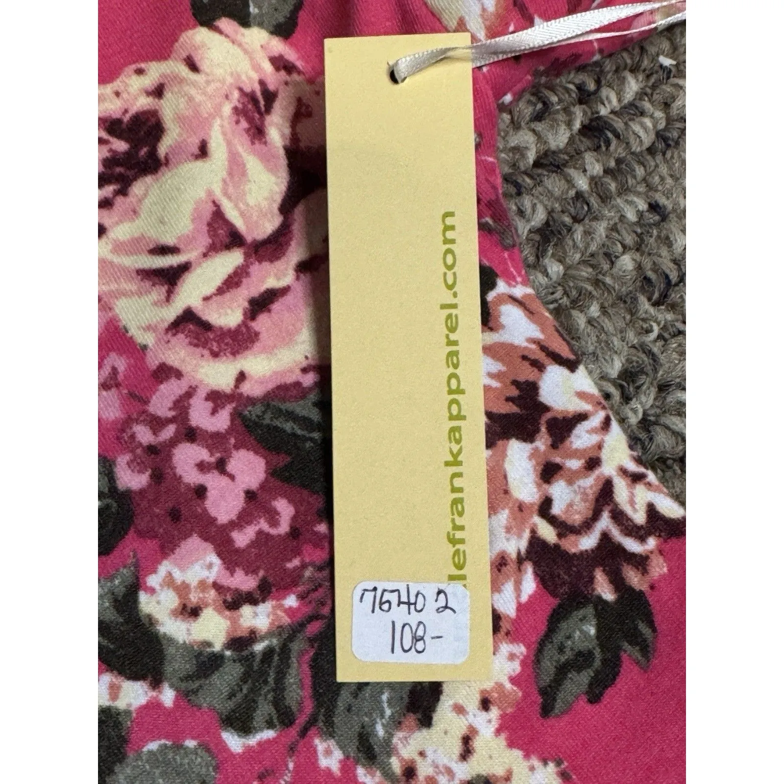 Uncle Frank Anthropology Pink Floral Empire Waist‎ Dress Flutter Sleeve  XS NEW - Image 8