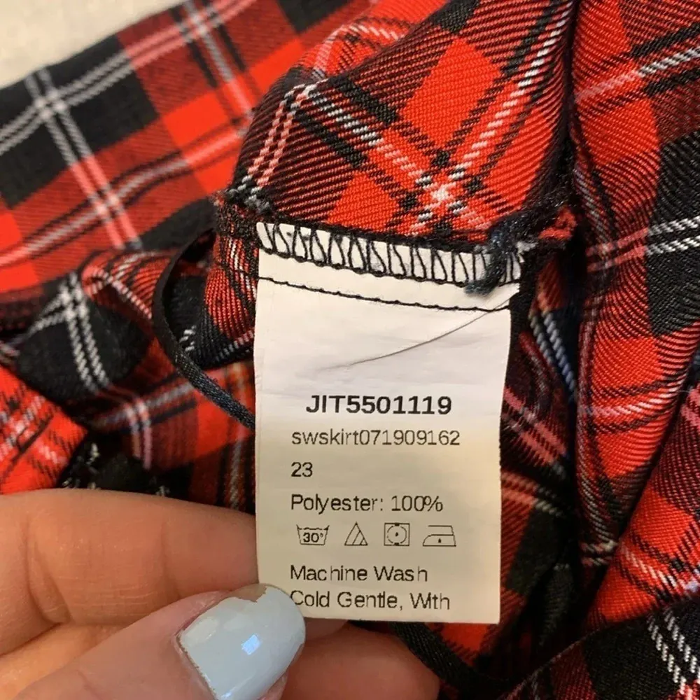 SHEIN buffalo Plaid mini skirt sz L holiday Christmas academia schoolgirl preppy - Image 9