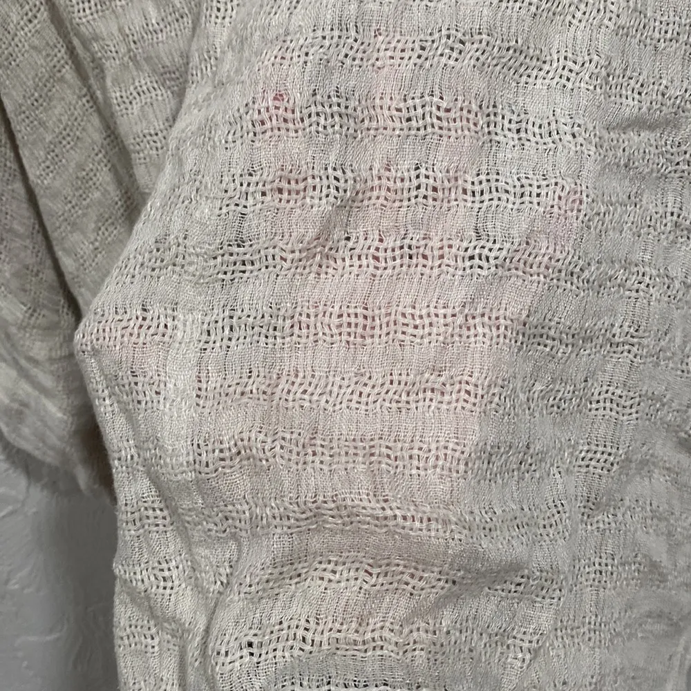 Soft Surroundings 100% Linen Gauze Oversized Tunic Shirt Beige Gray petite - Image 5