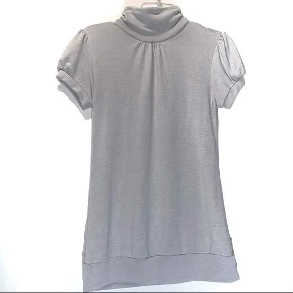 Timing Light Gray Short Sleeve Turtleneck Sweater Medium - Image 2