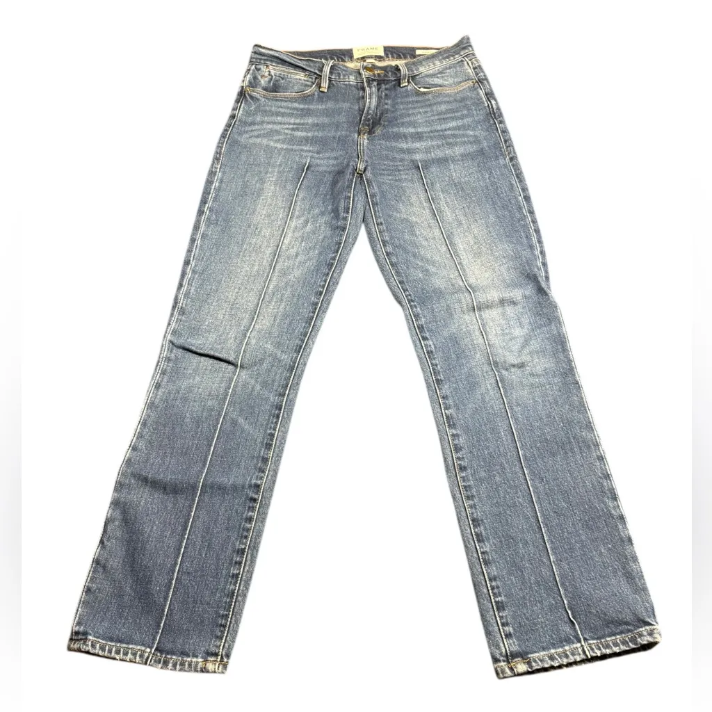 Frame Le High Straight Leg Denim Jeans Womens Size 26 Pintucked Boylston Wash - Image 3