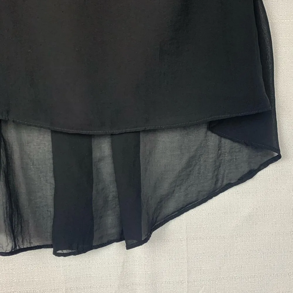 Dress the population womens medium black shift dress sequin sleeve pleated - Image 6