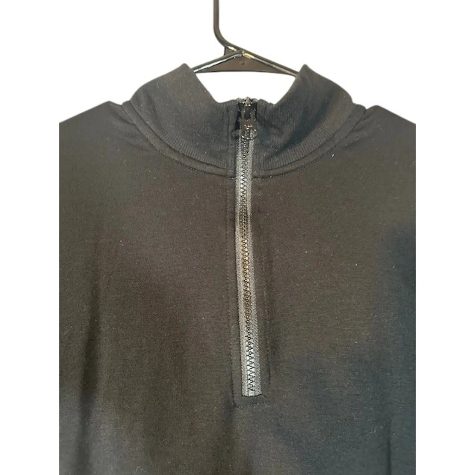 Three Dots Black Quarter Zip Long Sleeve Stretch Pullover Sweatshirt Women Small - Image 3