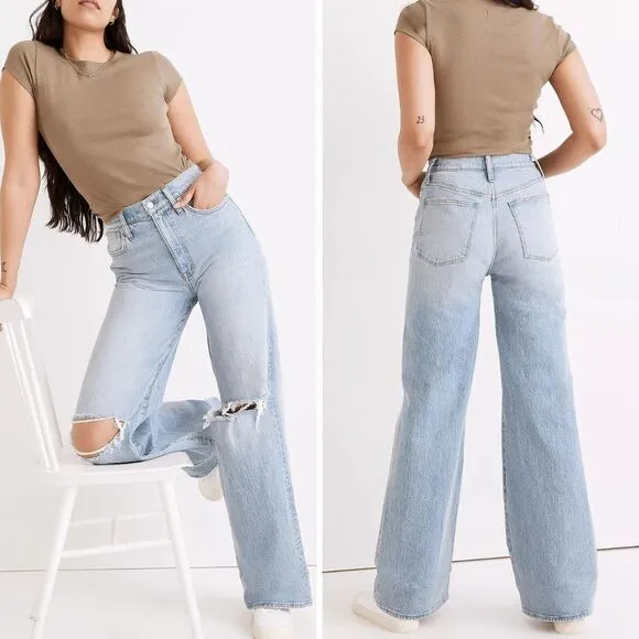 NEW Madewell Superwide-Leg‎ Jeans in Blaisdell Wash, 30 - Image 2