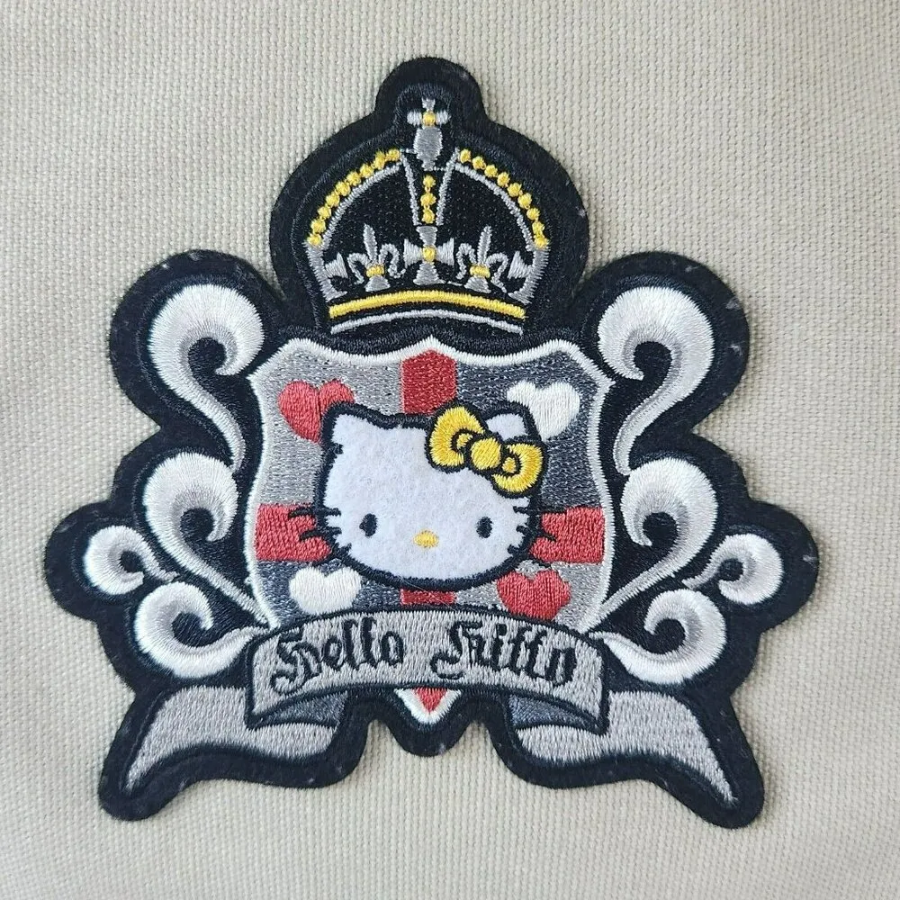 Sanrio Hello Kitty Patch Royal Crown Messenger Shoulder Crossbody Canvas Bag HTF - Image 3