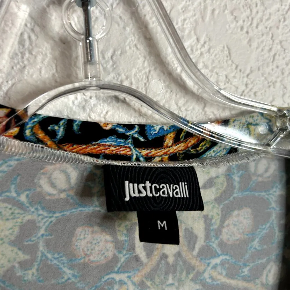 Just Cavalli Lotus Printed Jersey Sheath Dress Womens Size Medium Black Multi - Image 8