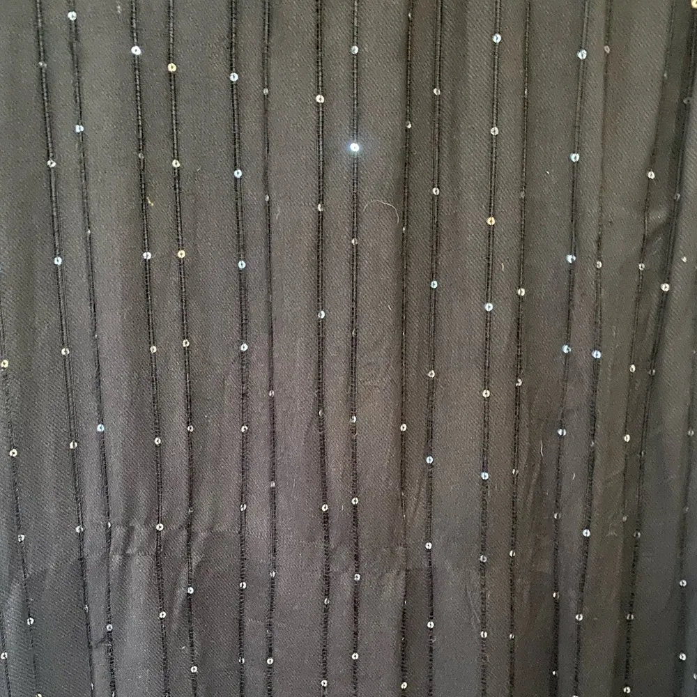 ECHO Lightweight Sheer Black Shawl with Silver Sequin Details - Image 5