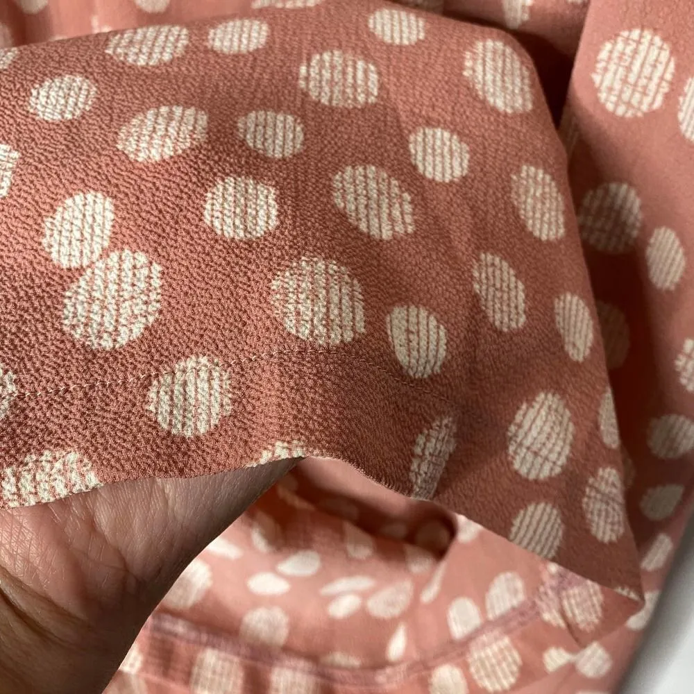 Candie's Smocked Sleeveless Polka Dot Halter Tie Jumpsuit Large Pink White New - Image 6