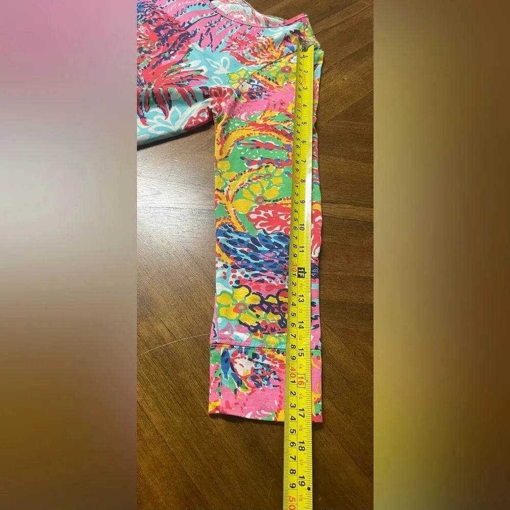 Lilly Pulitzer Marlowe Dress Size XXS Pima Cotton 3/4 Sleeves Tropical Colorful - Image 5