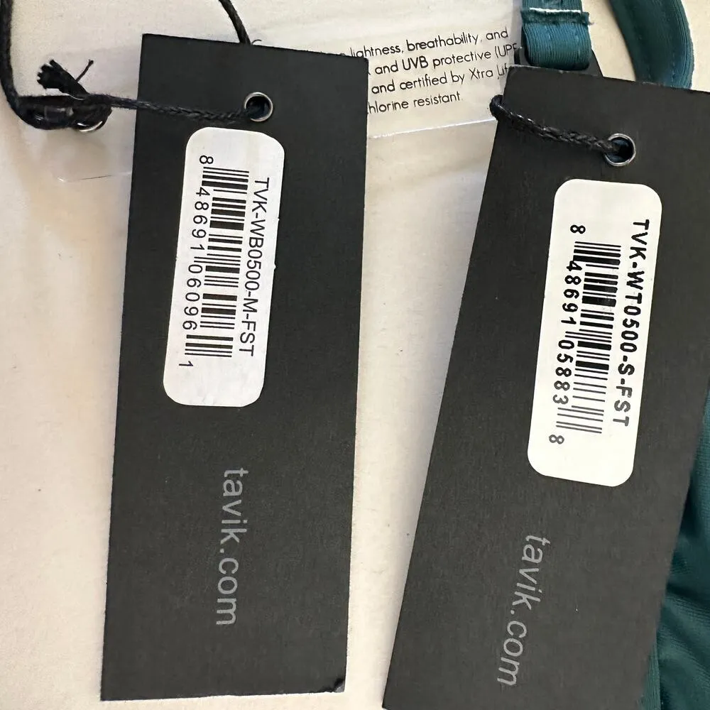 TAVIK | Teal String Micro Bikini with Crochet Inset Details | Size Small Blue - Image 5