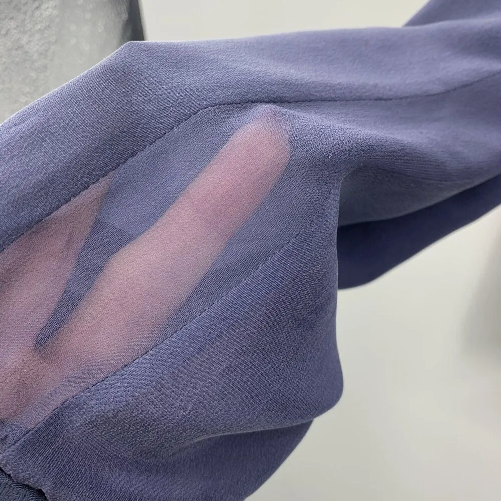 Chaser Size XS Sweater Silk Blend Mixed Media Sheer Panel Lightweight Pullover - Image 4