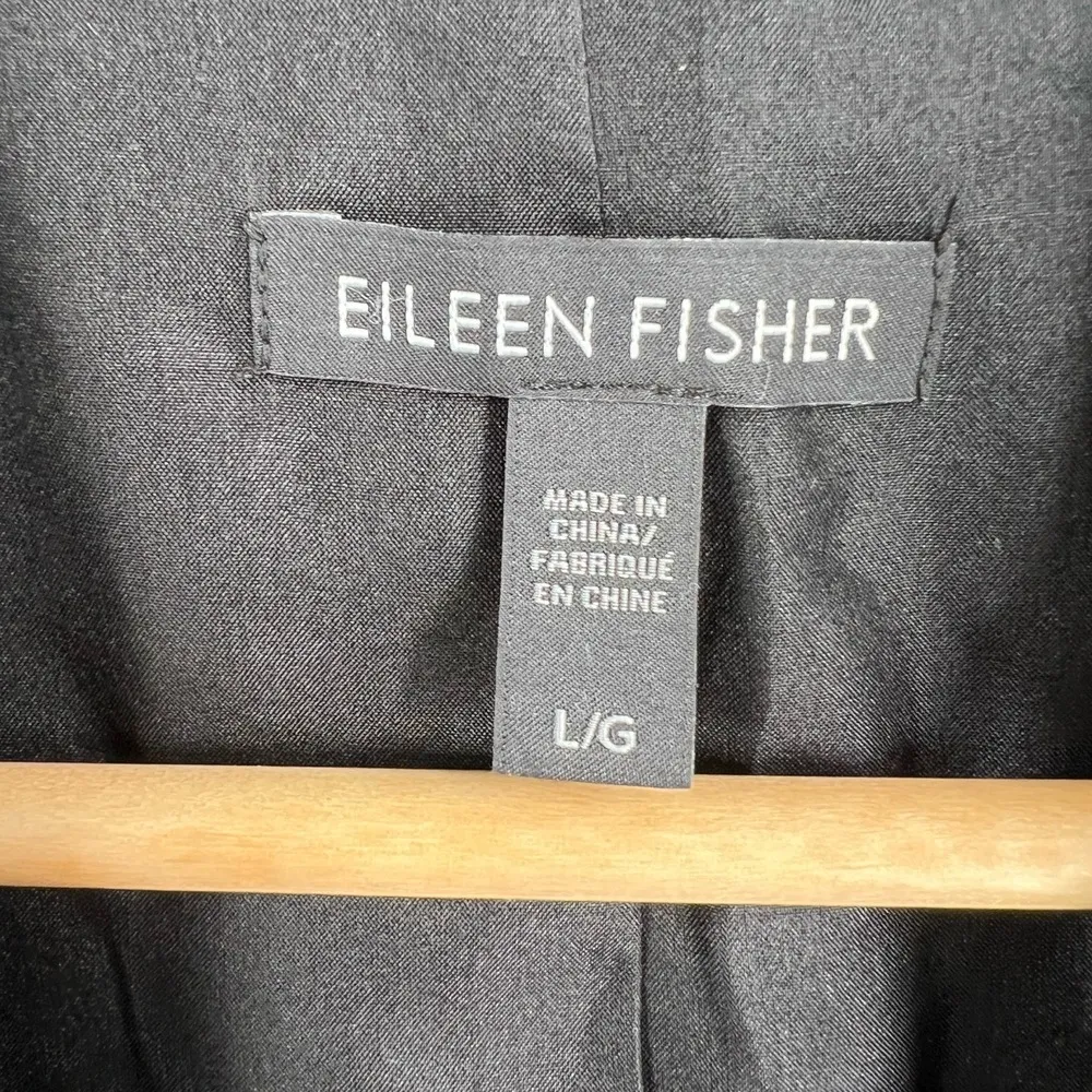 Eileen Fisher Black Jacket Blazer Silk Minimalist  Office Formal Classic Large - Image 7