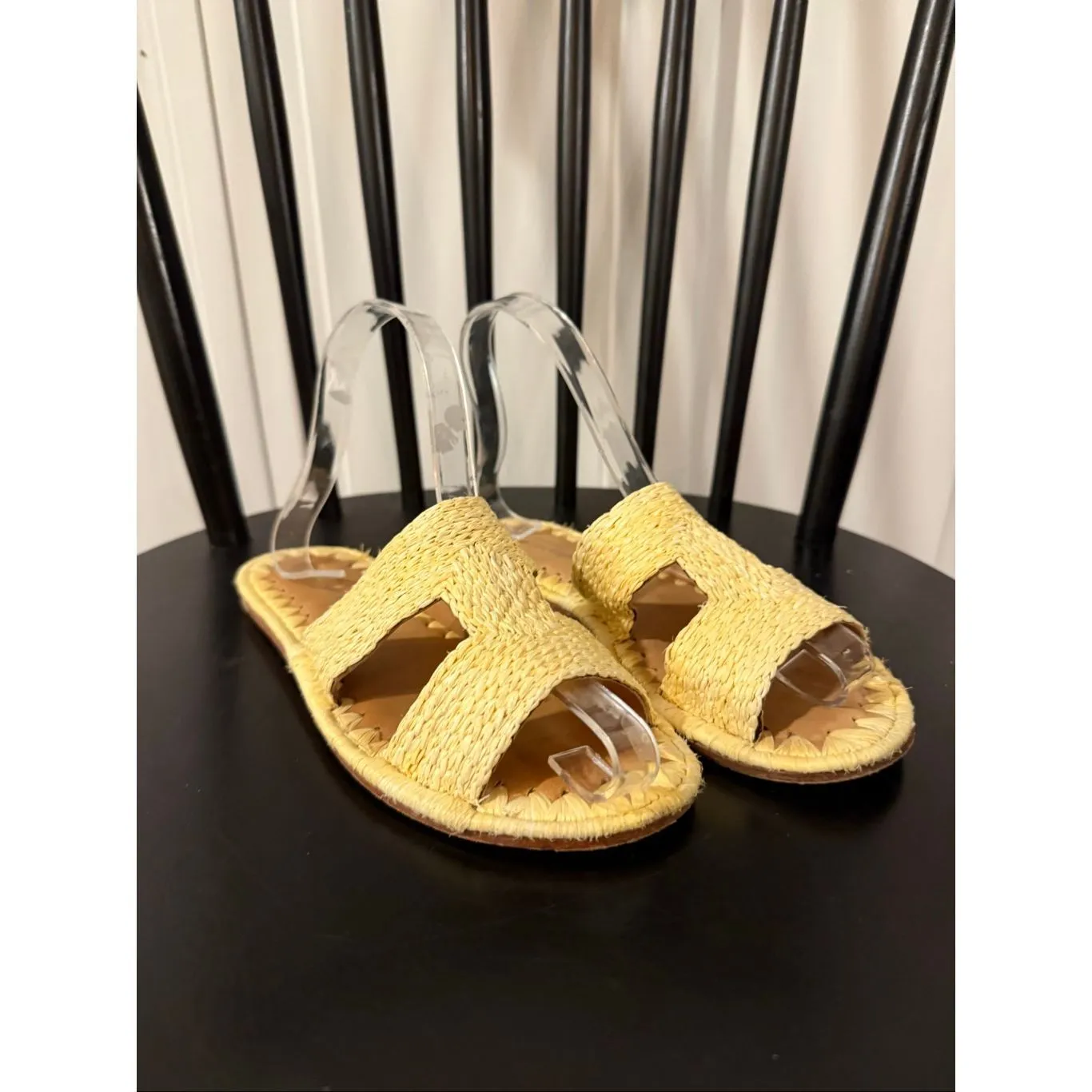 Jeffrey Campbell Ernon Rafia slide sandals size 6 - Image 3