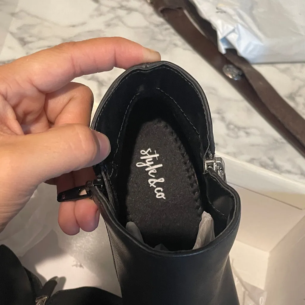 Style & Co. Black Ankle Booties with Zipper - Image 2