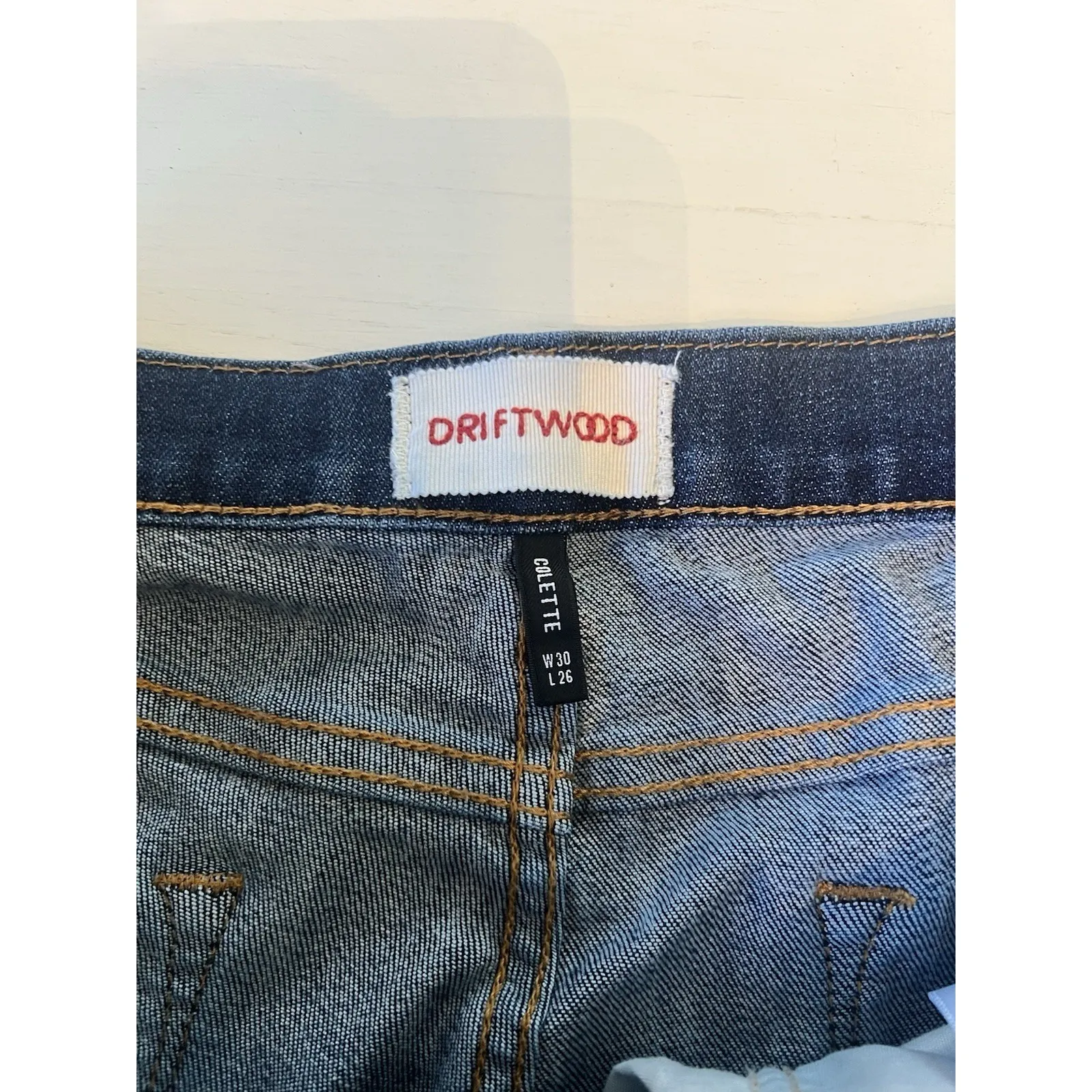 Driftwood Jeans Womens 30 Colette Stretch Embroidered Cropped Straight Denim - Image 3