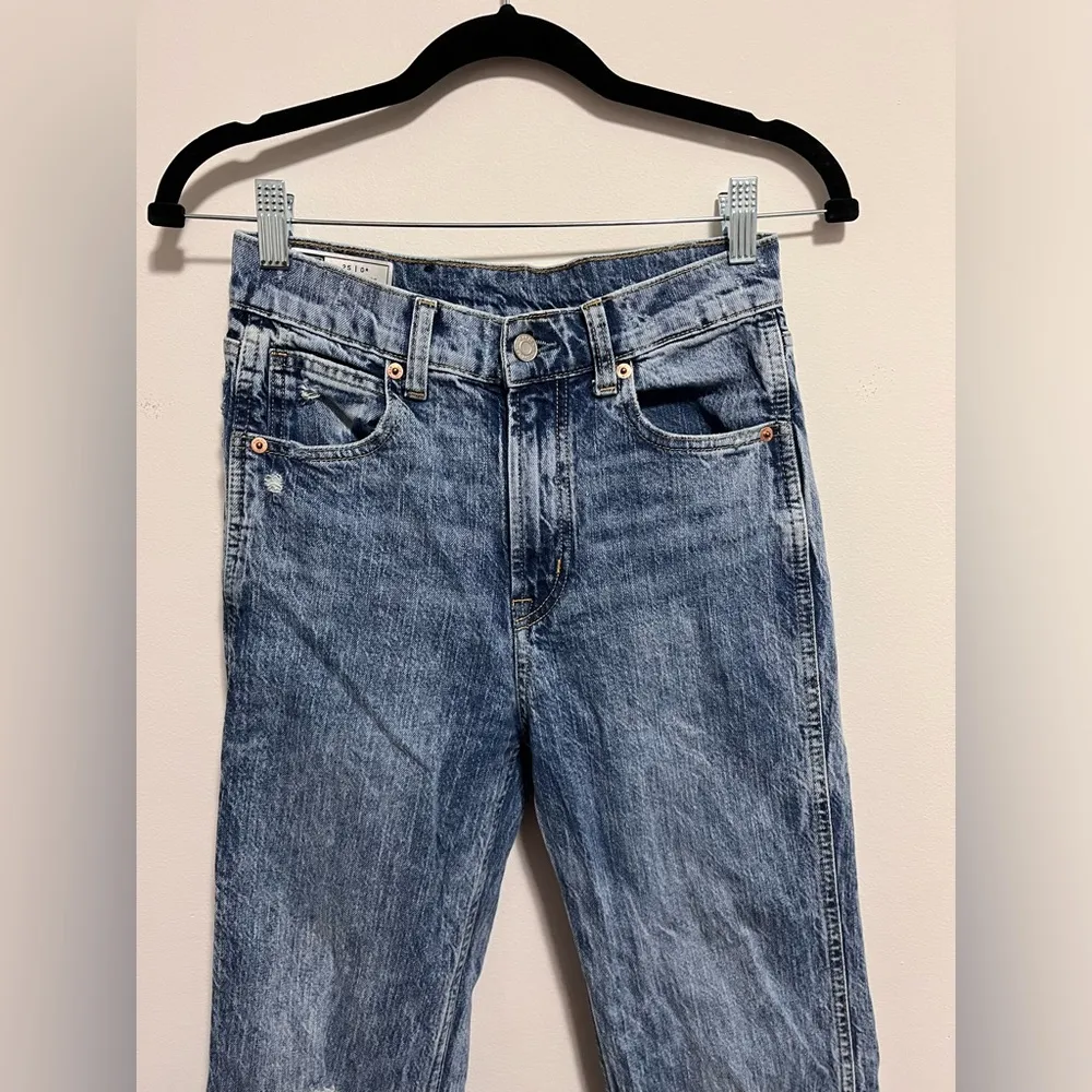 GAP Vintage Flare Hi-Rise Denim Jeans Distressed 25/0r Women’s Pants EUC - Image 3