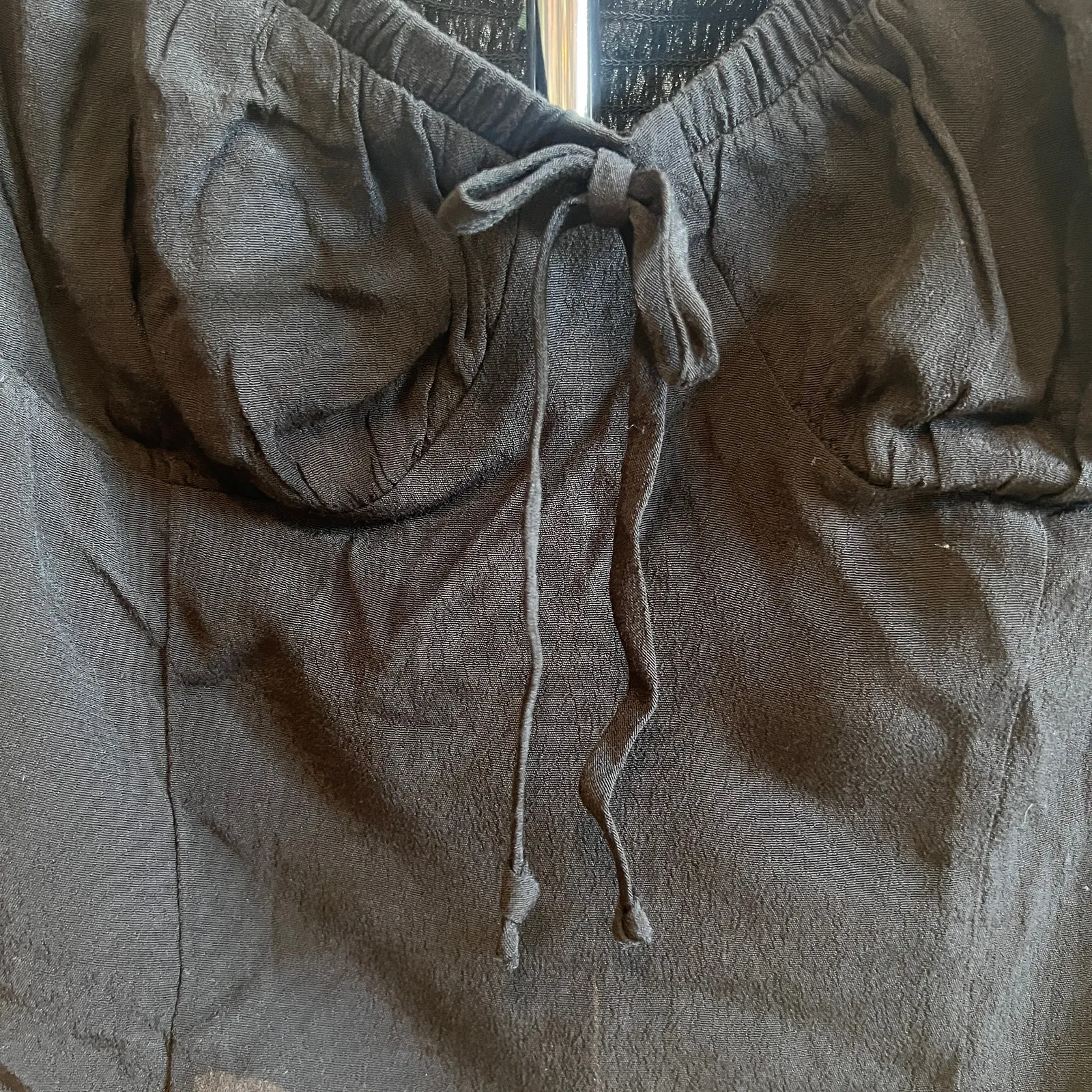 Wild Fable Women's Black Cap Sleeve Sweetheart Cropped Top - Size Large - NWT - Image 6