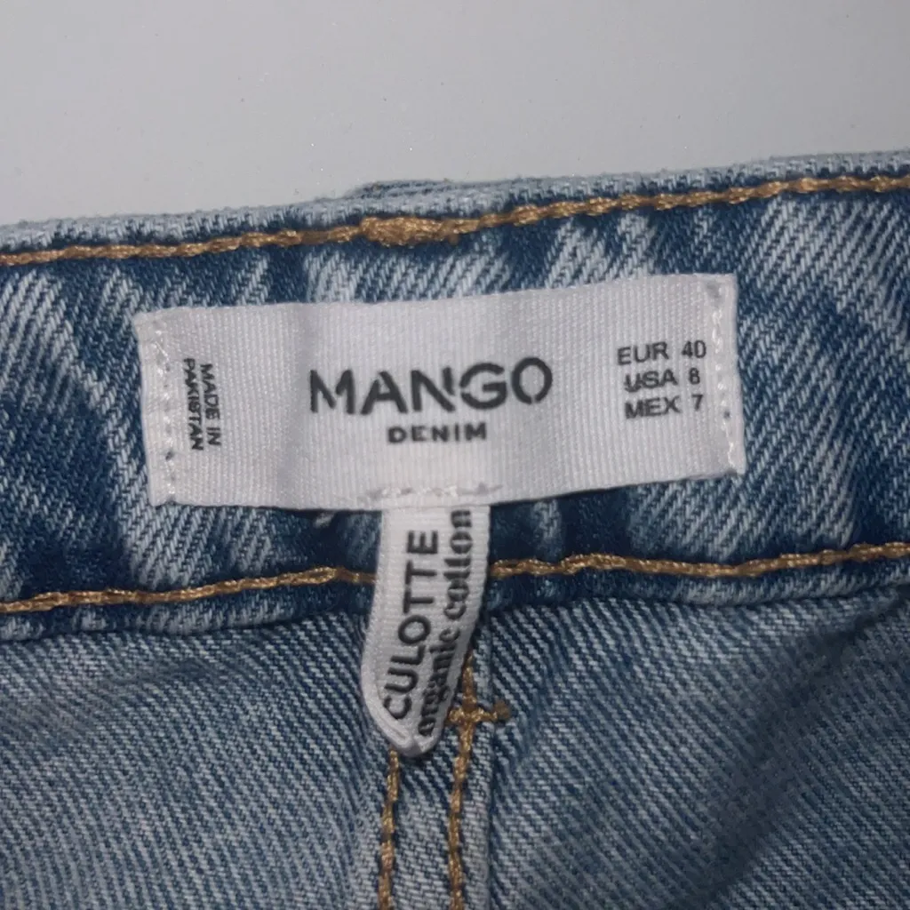 Mango Cropped High Waist Culotte Jeans 8 - Image 3