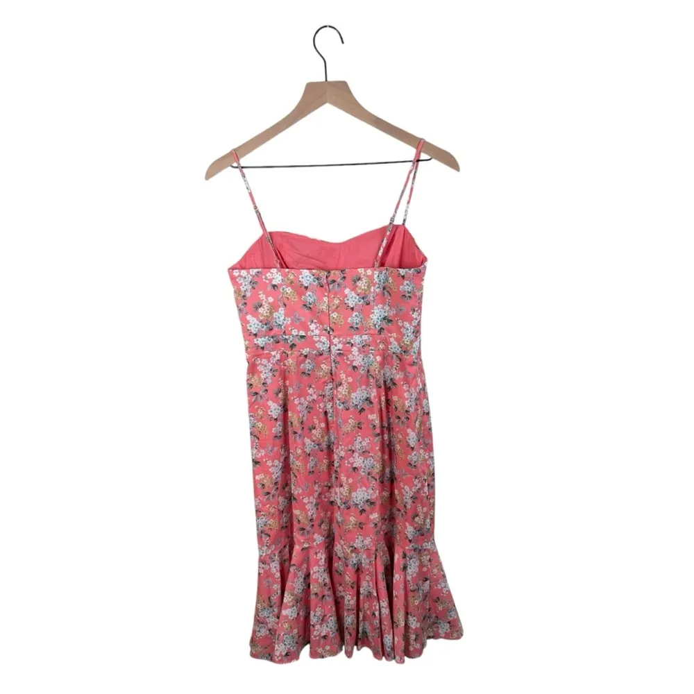 NEW J. Crew Ruffle-Hem Midi Dress in Liberty Josephine Floral Pink Womens Size 2 - Image 4