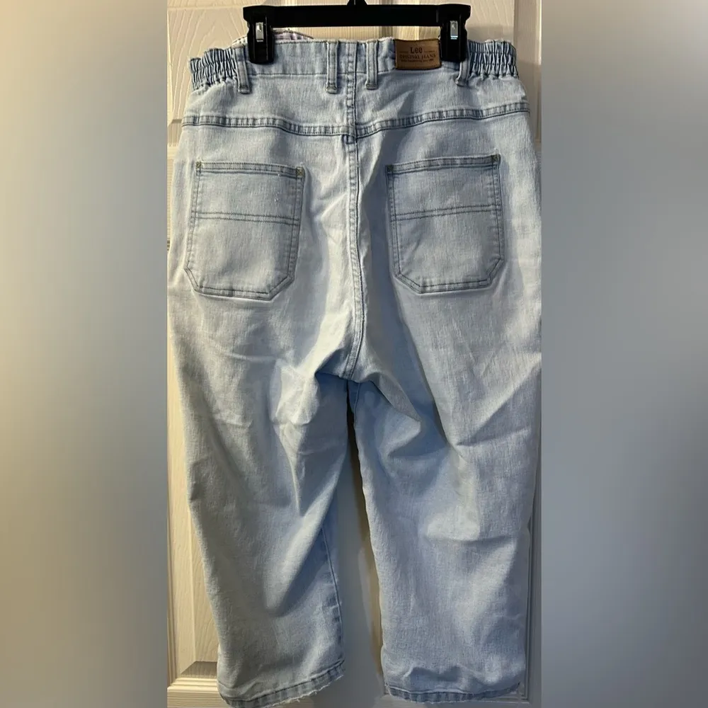 Vintage Black Lee original jeans 34 waist stretched inseam 19 inches Midwest 13” - Image 4