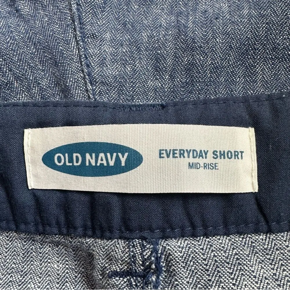 Old Navy Linen Blend Dark Chambray Mid-Rise Everyday Shorts, Size 6 - Image 8