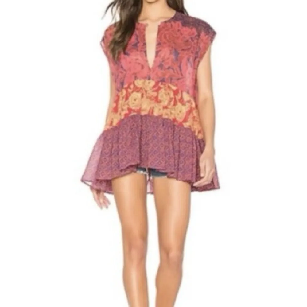 Free People Gotta Have You Tunic Top Cotton Oversized Tiered Sheer Boho Flowy XS - Image 5