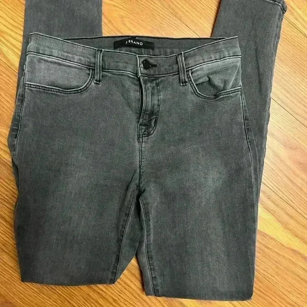 J Brand Super Skinny Photo Ready Jean Night Bird Faded Black 28 - Image 4