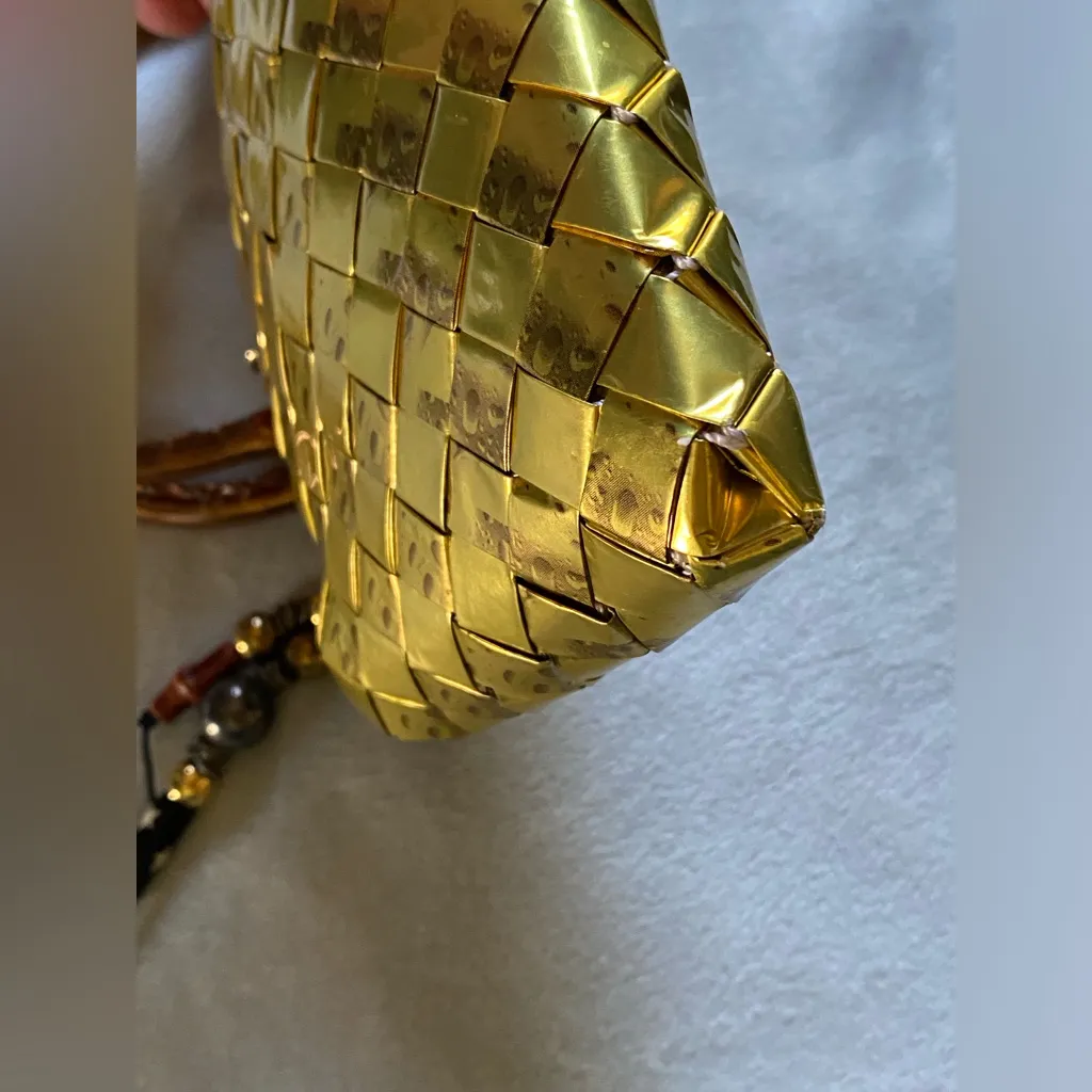 Vintage “HANDMADE” Gold Gum Wrapper 👜 Purse/Handbag!! - Image 4