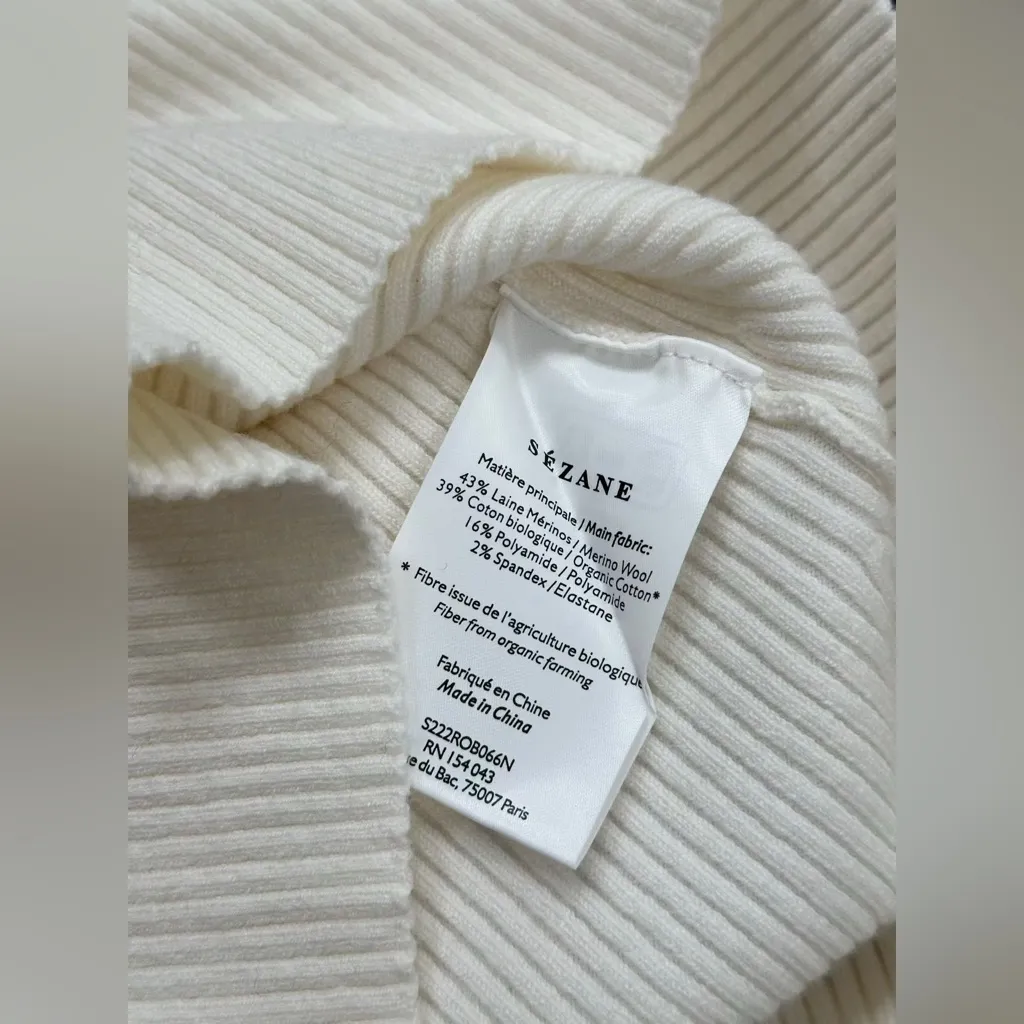 Sezane Maha Jumper Chestnut in white M - Image 7